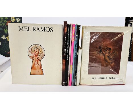 Erotica to include "Mel Ramos", text by Elizabeth Claridge, Matthews Miller Dunbar Ltd, London 1975, limp covers, Dunas, Jeff