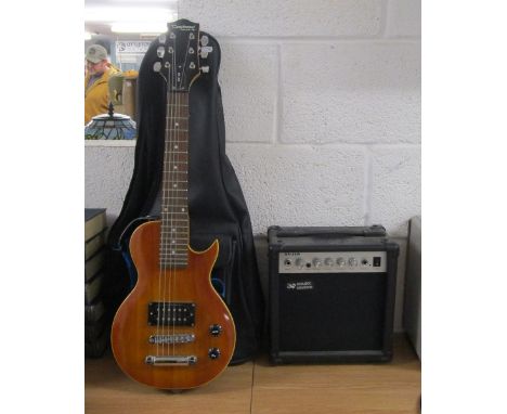 Tanglewood Electric Elf EE15 guitar in case together with an Acoustic Solutions amplifier