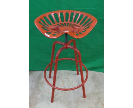 Wrought iron tractor seat stool 