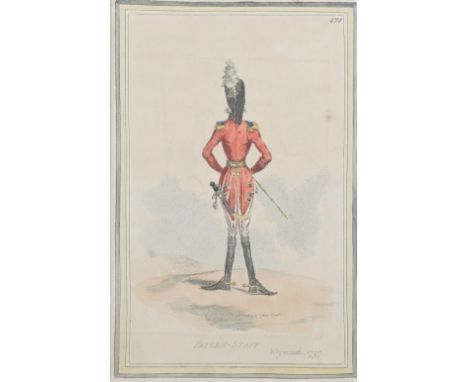 A group of six assorted hand coloured engravings and lithographs of 10th Hussars, including J. A. Atkinson, Light Dragoons, b