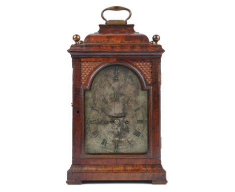 A George III mahogany bracket clock by H. Thomas, London, in a domed case with silvered dial, the fusee movement with verge e