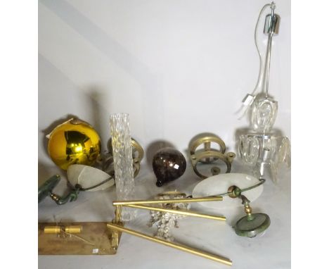 A group of wall lights and decorative light fittings. (a.f.) 
