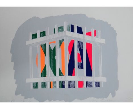 British School (20th century), Joy Prison, colour screenprint, indistinctly signed, dated August 1972, numbered 133/150, unfr