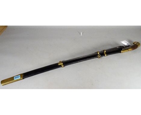 A modern reproduction Russian sword with associated bayonet, 97cm long.