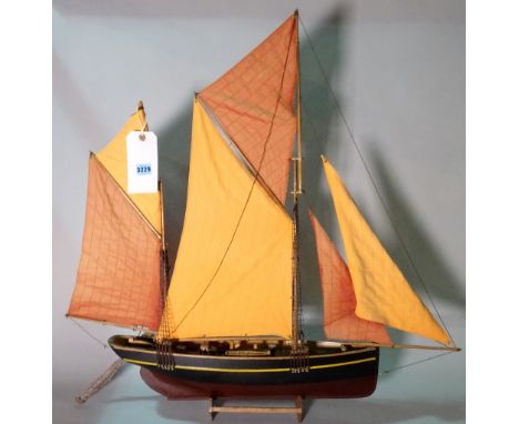 A modern wooden model of a spice clipper, 84cm wide x 87cm high. 