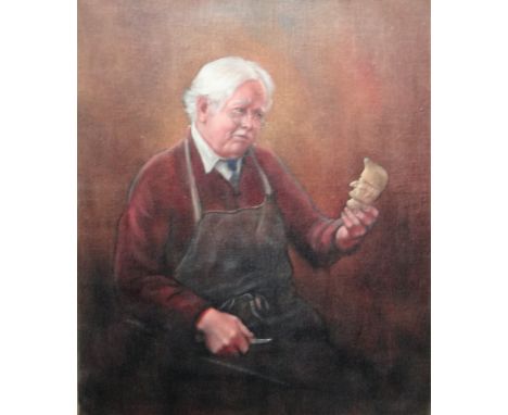 P. A. Bill (British, 20th century), The Puppet Maker, oil on canvas, signed, inscribed LONDON and dated '75, 59.5cm x 49.5cm.