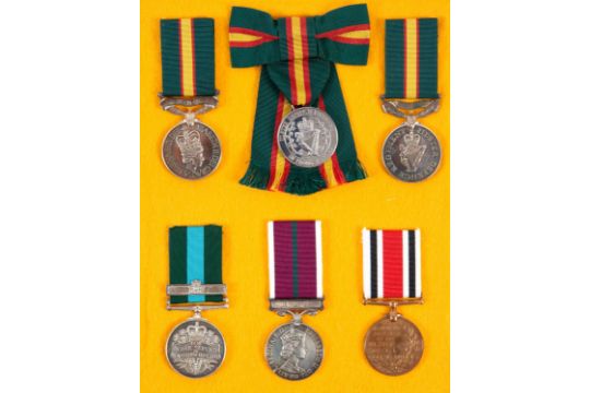 Six specimen medals, all to the Ulster Defence Regiment, comprising two ...