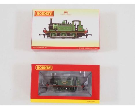A pair of HORNBY OO gauge 'Terrier' class locomotives comprising a R3248 in K&ESR green 'Sutton' and a R3467 in SE&CR green l