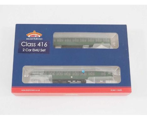 A BACHMANN OO gauge 31-376 2-car 2EPB EMU set in BR(S) green livery - VG/E in VG box