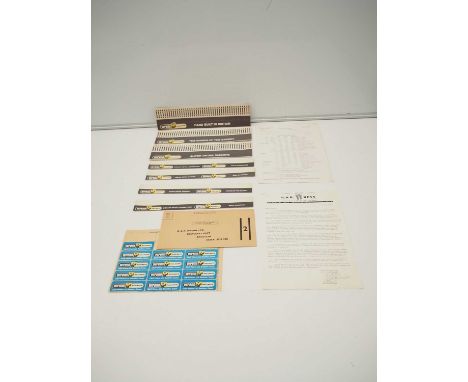 A large quantity of unused WRENN OO gauge model railways shelf edging for use in retail merchandising, sheet of WRENN Sticker