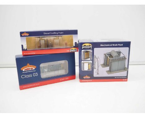 A mixed group of BACHMANN OO gauge accessories and rolling stock comprising 31-365 Class 03 diesel shunter in BR blue (weathe