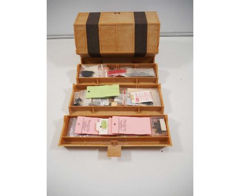 A large selection of OO gauge model railway accessories, spare parts and whitemetal items including a quantity of 3-pole and 