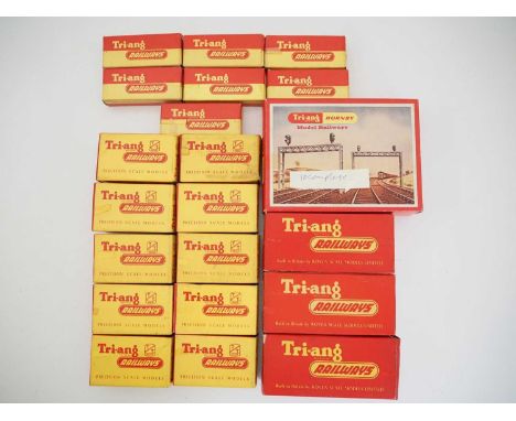 A group of TRIANG OO/TT gauge model railway accessories to include R573 colour light signal gantry (incomplete), point motors