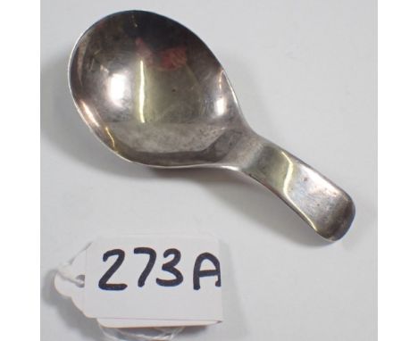 A plain silver caddy spoon, Birmingham 1808 by Samuel Pemberton