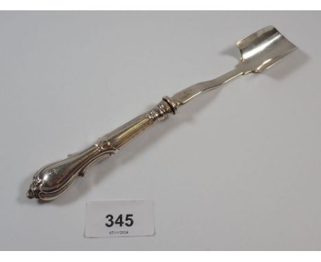 A silver stilton scoop, Sheffield 1847 by Aaron Hadfield, 21cm