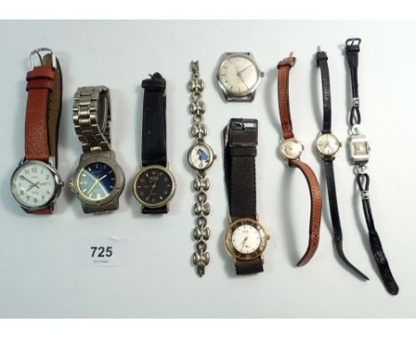 A group of various wrist watches including ladies 9 carat Roamer watch and a Juvenia vintage gentlemans watch 