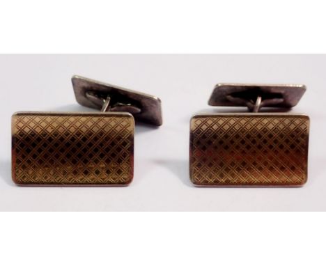 A pair of 830 standard silver 1970's OXO cufflinks, 6.3g