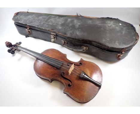 A late 18th century viola in case, 15 2/8 inch back