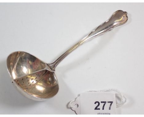 A silver mint sauce ladle with strainer, London 1933 by David Fullerton, 42g, 12.5cm