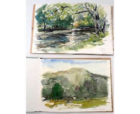 Stanley Joyce ARBSA (1929-2012) - two sketch books, one containing watercolour views of The Malverns all signed verso, the se