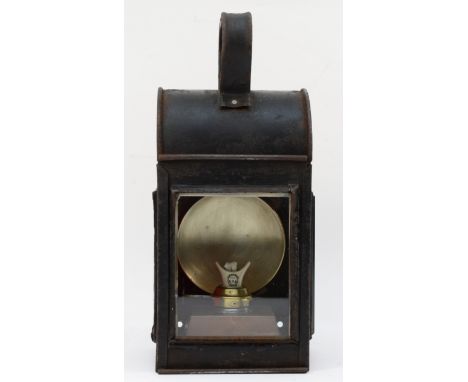 An unmarked railway hand lantern, complete with burner 