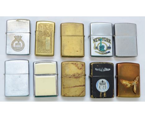 Zippo Lighters (10) to include HMS Repulse. 