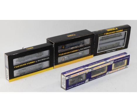 Graham Farish by Bachmann; three N gauge locomotives, comprising, Class 101 Three Car DMU, 371-510, Class 108 DMU BR Two car,