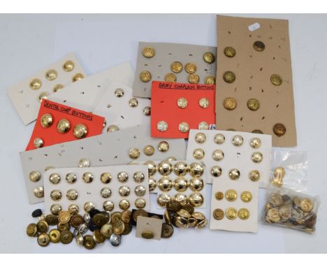 A collection of military and other buttons, to include Dental Corps, Army Chaplain and Naval 
