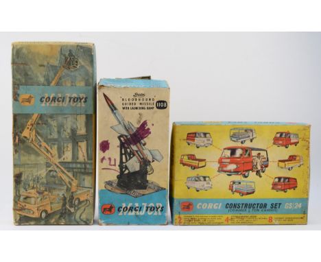 Corgi Toys; 1108 'Bloodhound' Guided Missiles with launching ramps, boxed, together with Corgi Major Fire Engine 1127, boxed,