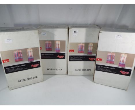 Four Poppy table lamp and pendant sets by Argos batch No. 8170, all sealed in original boxes (4)  - This lot MUST be paid for