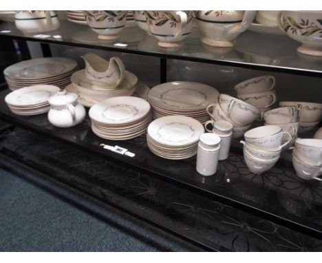 Royal Doulton - a Royal Doulton tea service in the Coronet pattern H4947 comprising eight large plates, eight side plates, sa