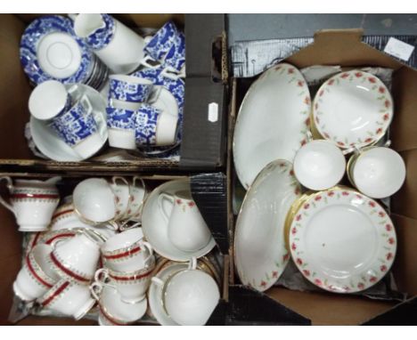 Three boxes of ceramic part tea services to include Salisbury, GW and Sons and other (3) - This lot MUST be paid for and coll