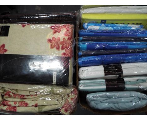 Two boxes containing a quantity of sealed duvet sets and sealed curtains - This lot MUST be paid for and collected, or delive