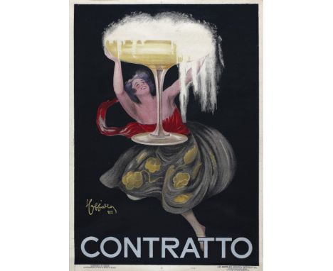 Contratto - Cappiello  Litografia, 1922. Imp. Devambez, Paris-Torino, cm 140x100. Qualità: B+. Telato..  Contratto - Cappiell