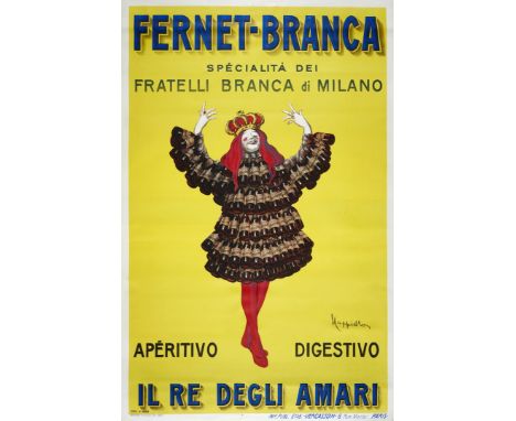 Fernet-Branca. Leonetto Cappiello Litografia, 1909. Imp. Varcasson, Paris, cm 200x130. Qualità: B+..  Fernet-Branca. Leonetto