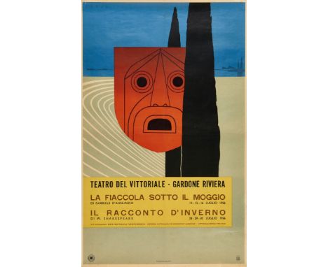Enit Teatro al Vittoriale. Mario Puppo Litografia, 1956. SAIGA, Genova, cm 99x61,5. Qualità: B+..  Enit Teatro al Vittoriale.