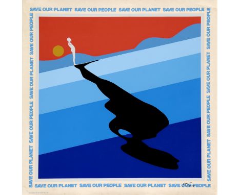 Save our planet. Etro  Serigrafia, 1971. HKL LTD, cm 86x86. Qualità: B+. Telato..  Save our planet. Etro  Silkscreen print, 1