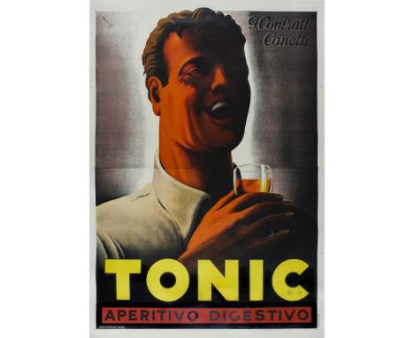 Tonic Contratto. Mario Gros Litografia, 1938. Gros Monti&C., Milano, cm 200x140. Qualità: B+..  Tonic Contratto. Mario Gros L