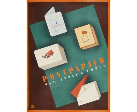 Postpapier Van Stolk & Reese. Anonimo Offset, 1930 ca. V.S&R, cm 58x44. Qualità: A..  Postpapier Van Stolk & Reese. Anonimo O