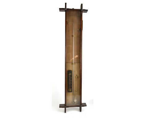 A reproduction oak cased Admiral Fitzroy barometer, 105 x 27cm.
