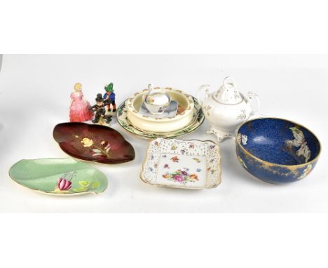 A small group of assorted ceramics to include Royal Doulton 'Bunnykins' baby's plate, Goebel figure, Royal Doulton figure HN1