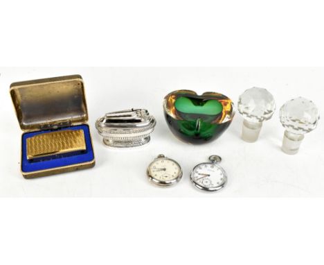 A Marvin military issued crown wind open faced pocket watch with military markings 'G.S.T.P 258608 XX' beneath broad arrow to