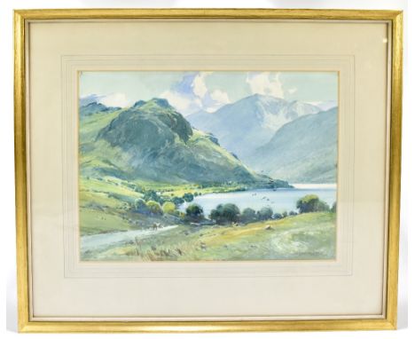 HENRY R WILKINSON (1884-1975); watercolour, Lake District scene, signed lower right, 28.5 x 37.5cm, framed and glazed. (D)Add