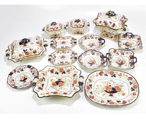 MASONS &amp; ASHWORTH; a fourteen piece 19th century ironstone matched service to include a large tureen, etc.Additional Info