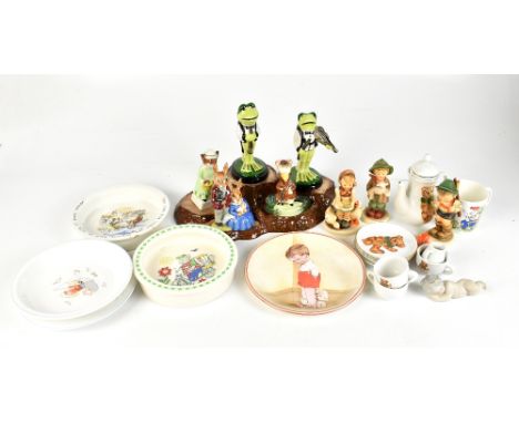 A group of children's ceramics including a Shelley Mabel Lucie Attwell plate and bowl, a Johnson Brothers ‘Alice in Wonderlan