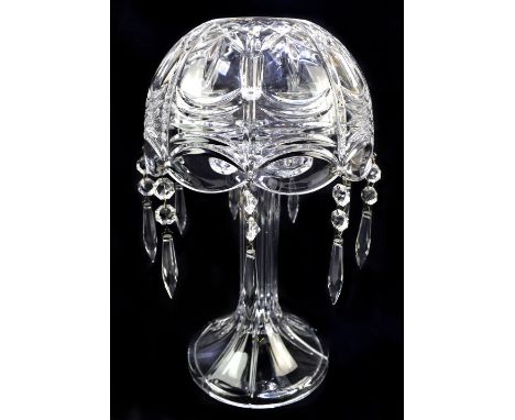 A modern moulded glass mushroom lamp with droplets, height 30cm.Additional InformationMinimal wear, but good condition. There