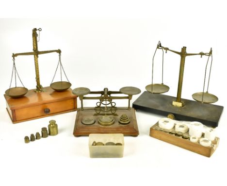 G WATERSTON &amp; SONS EDINBURGH; a set of Post Office scales with associated weights, together with two further sets of scal