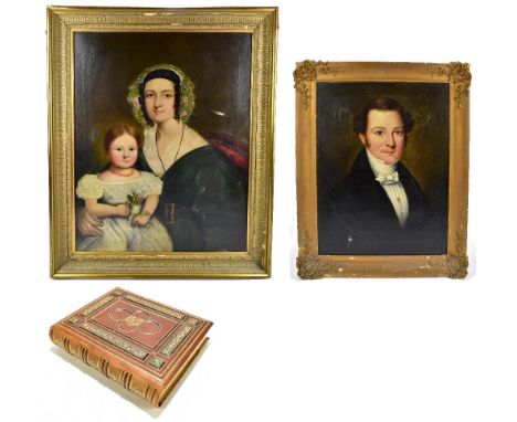 CHARLES VIKTOR ROBERTSON; a Victorian leather bound photograph album of family portraiture including Robertson family members