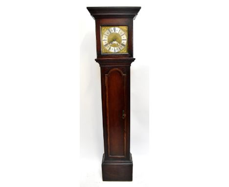 THOMAS STORER OF DERBY; a 19th century oak longcase clock, the brass dial with silvered chapter ring set with Roman numerals 