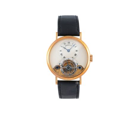 A RARE MEN'S BREGUET 18K YELLOW GOLD TOURBILLON WRISTWATCH First Tourbillon.Brand: Breguet Model: First Tourbillon Case refer